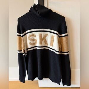 CeCe Women’s Black & Tan SKI Turtleneck Sweater - M